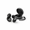 SleepEase ear plugs with black charging case on light grey background